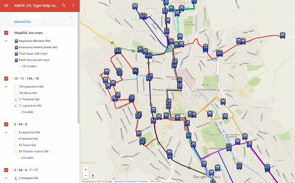 eger buszmegálló térkép Eger város helyi járati menetrendje eger buszmegálló térkép